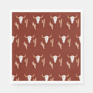 Rustic Modern Cowboy Cactus Beer Boy Baby Shower Napkins