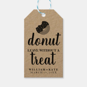 Rustic Modern Donut Leave Without a Treat Wedding Gift Tags