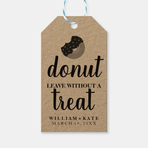 Rustic Modern Donut Leave Without a Treat Wedding Gift Tags