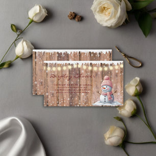 Rustic Modern Elegant Snowman Baby Shower Enclosure Card