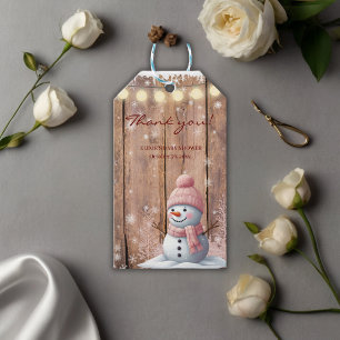 Rustic Modern Elegant Snowman Baby Shower Gift Tags