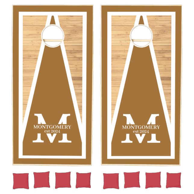 Rustic Modern Family Cabin Cornhole Set (Set)
