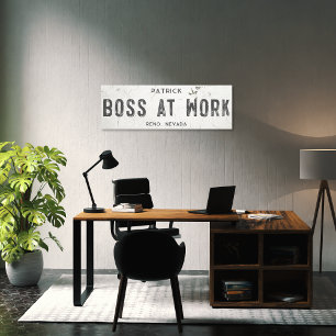 Rustic Modern Farmhouse Boss Office Long Canvas Print