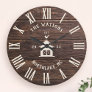 Rustic Modern Farmhouse Custom Family Name Retro Large Clock