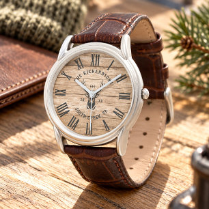 Rustic Modern Farmhouse Custom Family Name Vintage Watch