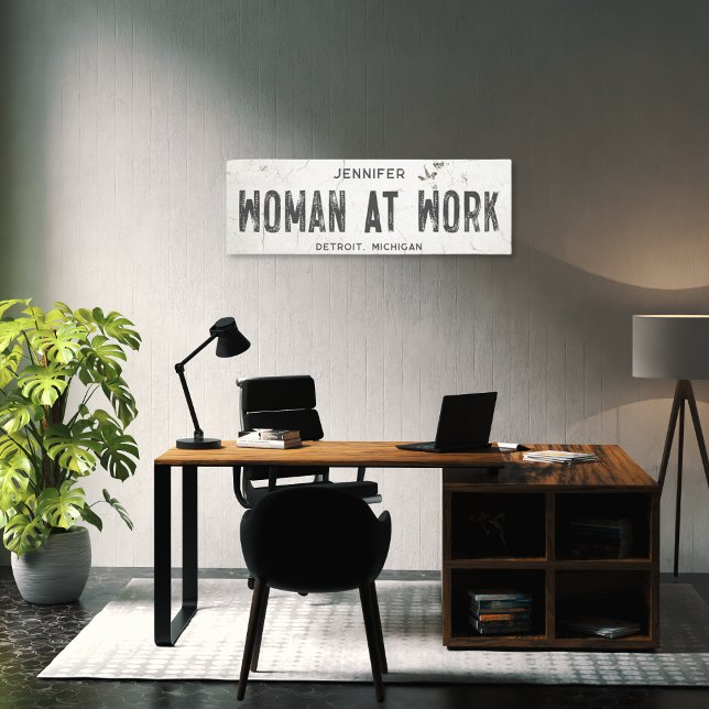 Rustic Modern Farmhouse Office Long Canvas Print (Creator Uploaded)