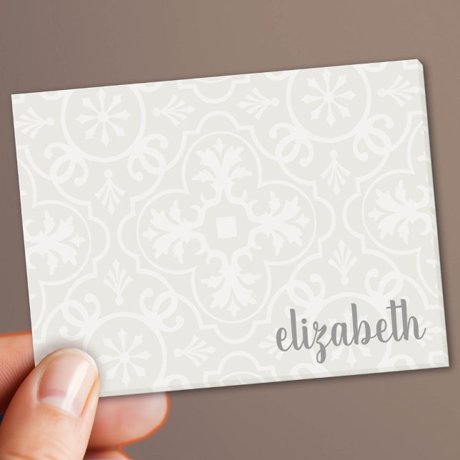 Rustic Modern Farmhouse Tile Pattern Add Your Name Post-it Notes (Custom Post It Note Pad)