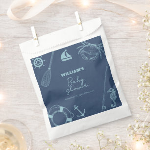 Rustic Modern Fishing Nautical Boy Baby Shower Favor Bag