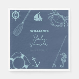Rustic Modern Fishing Nautical Boy Baby Shower  Napkins