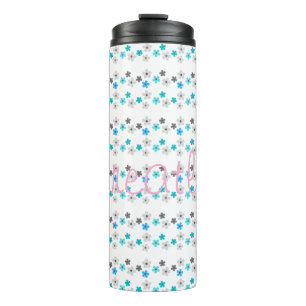 Rustic Modern Floral Pattern Thermal Tumbler