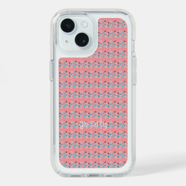 Rustic Modern Floral  Speck iPhone Case (Front (Blue))