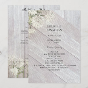 Rustic Modern Floral Wedding Ceremony Program V3