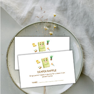 Rustic Modern Garden Diaper Raffle Baby Shower Enclosure Card