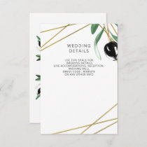Rustic Modern Geometric Olive Branches Wedding Enclosure Card
