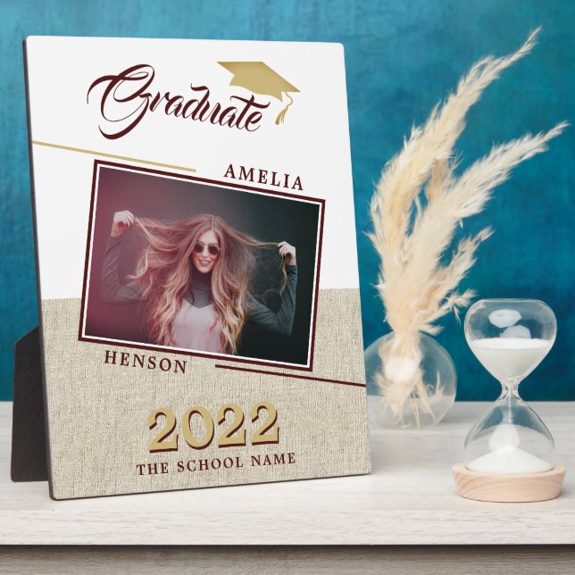 Rustic Modern Graduate Photo Graduation  Plaque (Side)