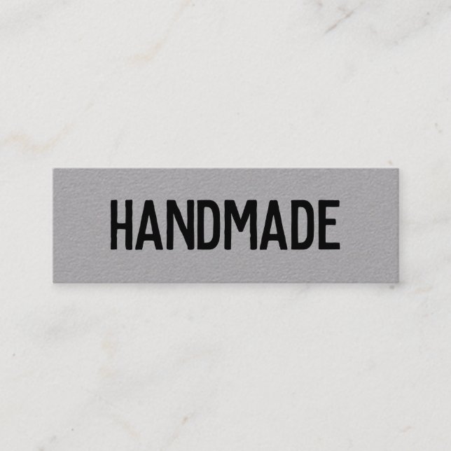 Rustic modern gray kraft handmade gifts seller mini business card (Front)