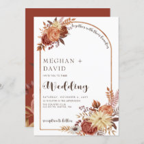 Rustic Modern Handwritten Script Fall Arch Wedding Invitation
