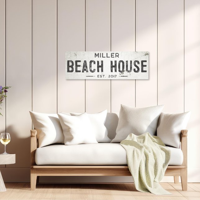 Rustic Modern Industrial Farmhouse BeachHouse Long Canvas Print (Creator Uploaded)