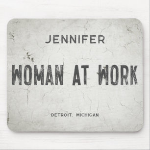 Rustic Modern Industrial Farmhouse Girl Name City Mouse Pad