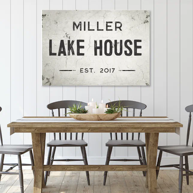 Rustic Modern Industrial Farmhouse Lake House Canvas Print | Zazzle