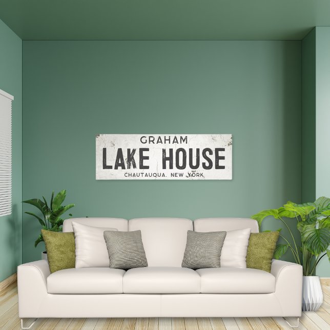 Rustic Modern Industrial Farmhouse Lake House City Canvas Print (Creator Uploaded)