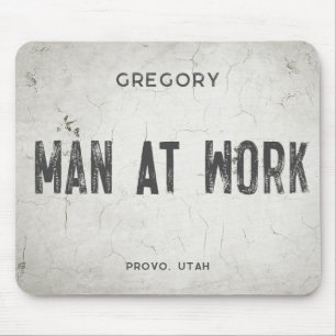 Rustic Modern Industrial Farmhouse Male Name City Mouse Pad
