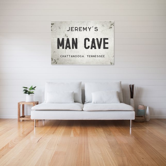 Rustic Modern Industrial Farmhouse Man Cave City Canvas Print (Creator Uploaded)