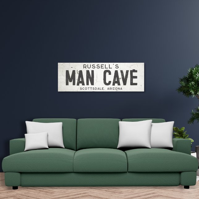 Rustic Modern Industrial Farmhouse Man Cave City Canvas Print (Creator Uploaded)