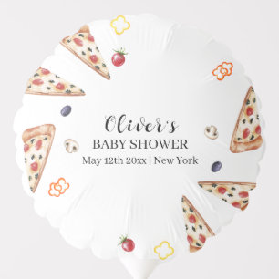 Rustic Modern Italian Slice Pizza Baby Shower  Balloon