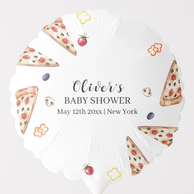 Rustic Modern Italian Slice Pizza Baby Shower  Balloon (Front)