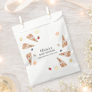 Rustic Modern Italian Slice Pizza Baby Shower Favor Bag