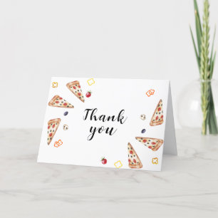 Rustic Modern Italian Slice Pizza Baby Shower Letterpress Thank You Card