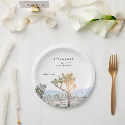 Rustic Modern Joshua Tree Boho Wedding Paper Plates