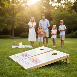 Rustic modern minimal personalized cornhole set
