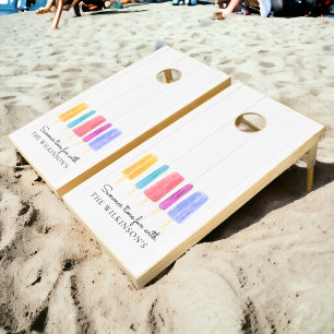 Rustic modern minimal personalized cornhole set