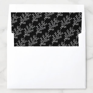 Rustic Modern Minimalist Botanical Black Pattern Envelope Liner