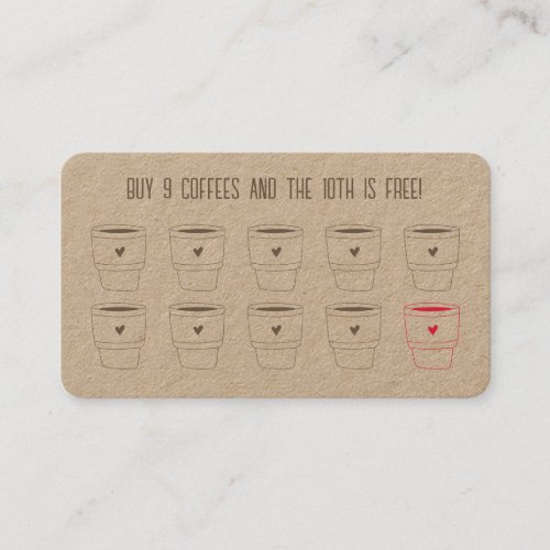 Rustic Modern Minimalist Coffee Shop Cafe Loyalty Card