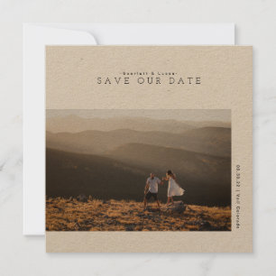 Rustic Modern Minimalist   Wedding Date Save The Date