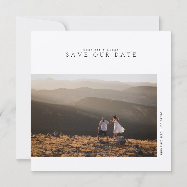 Rustic Modern Minimalist | Wedding Date Save The Date (Front)