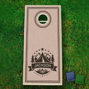 Rustic Modern Mountain Camping  Cornhole Set