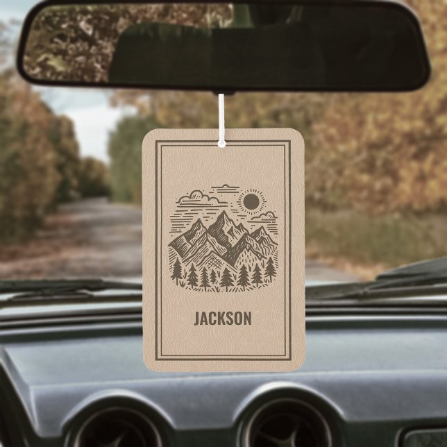 Rustic Modern Mountain Custom  Air Freshener (Rustic Modern Mountains Custom Air Freshener)