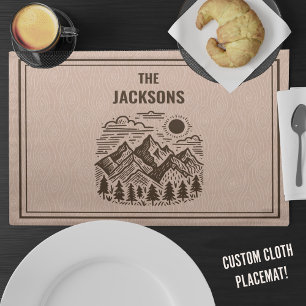 Rustic Modern Mountain Custom Cloth Placemat