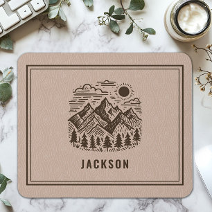 Rustic Modern Mountain Custom Mouse Pad