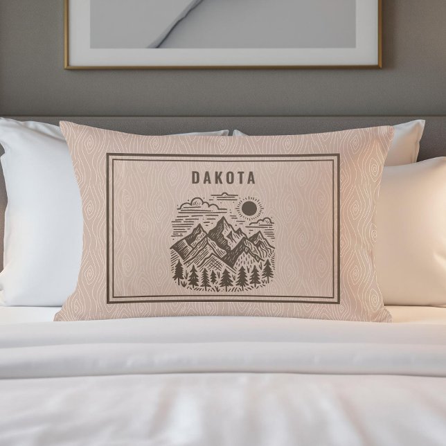 Rustic Modern Mountain Custom Pillow Case (Custom Modern Mountain Pillow Case with Modern Wood Background)