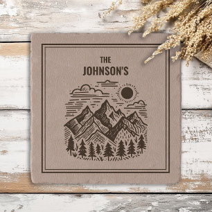 Rustic Modern Mountains Custom Trivet