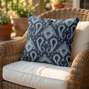 Rustic Modern Native Ikat Art Pattern Cabin Outdoor Pillow