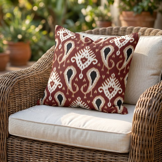 Rustic Modern Native Tribal Art Pattern Cabin Outdoor Pillow (Creator Uploaded)