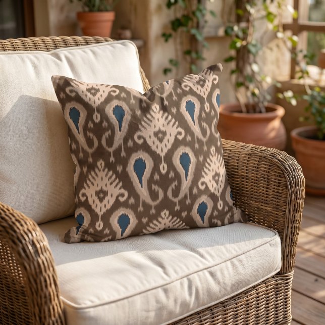 Rustic Modern Native Tribal Art Pattern Cabin Outdoor Pillow (Creator Uploaded)