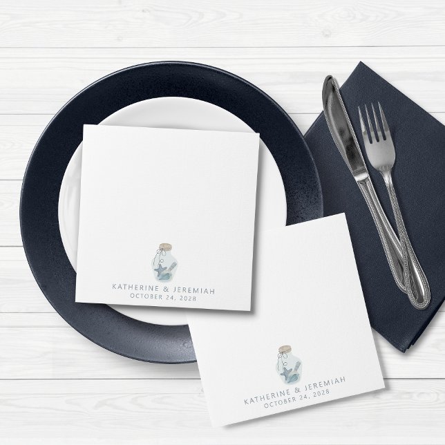 Rustic Modern Nautical Seashell Wedding Napkins (Creator Uploaded)