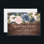 Rustic Modern Navy & Blush All Seasons Wedding Save The Date<br><div class="desc">Rustic Modern Navy & Blush All Seasons Wedding Save the Date 

See our store for the matching invitation,  RSVP and more</div>